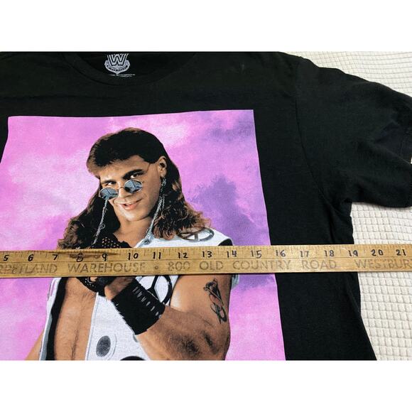 Men's Ripple Junction  Black shawn michaels studio portrait T-Shirt size Medium - Picture 3 of 7